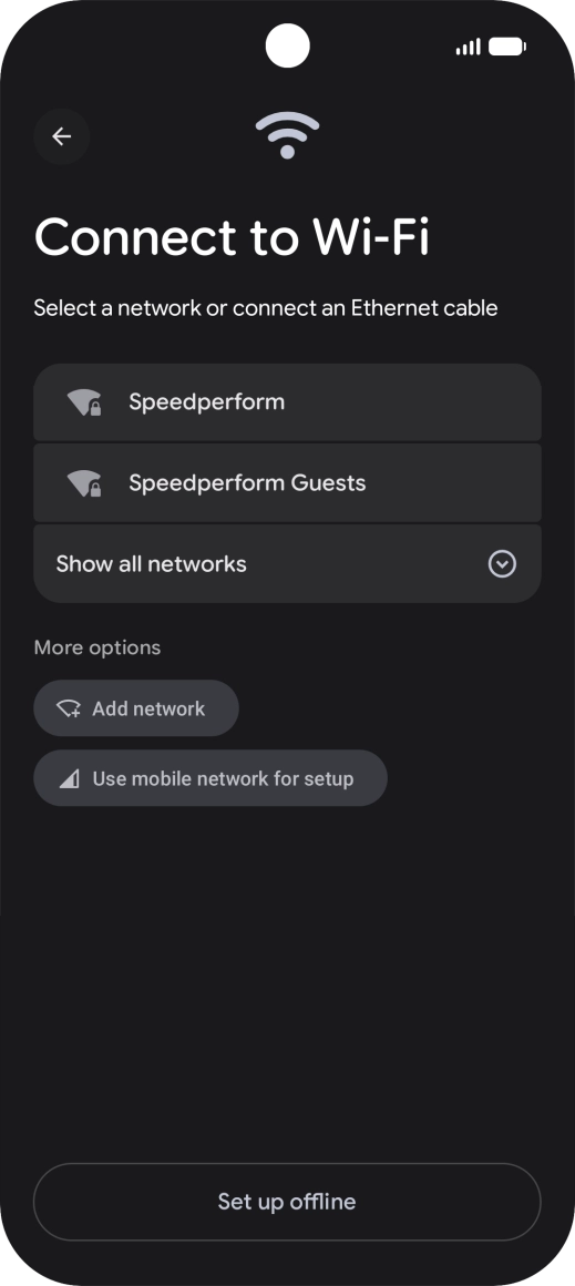 Press the required Wi-Fi network.