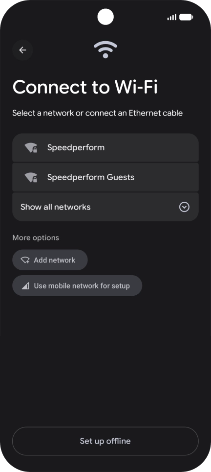 Press the required Wi-Fi network.