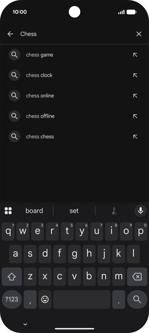 Key in the name or subject of the required app and press the search icon.
