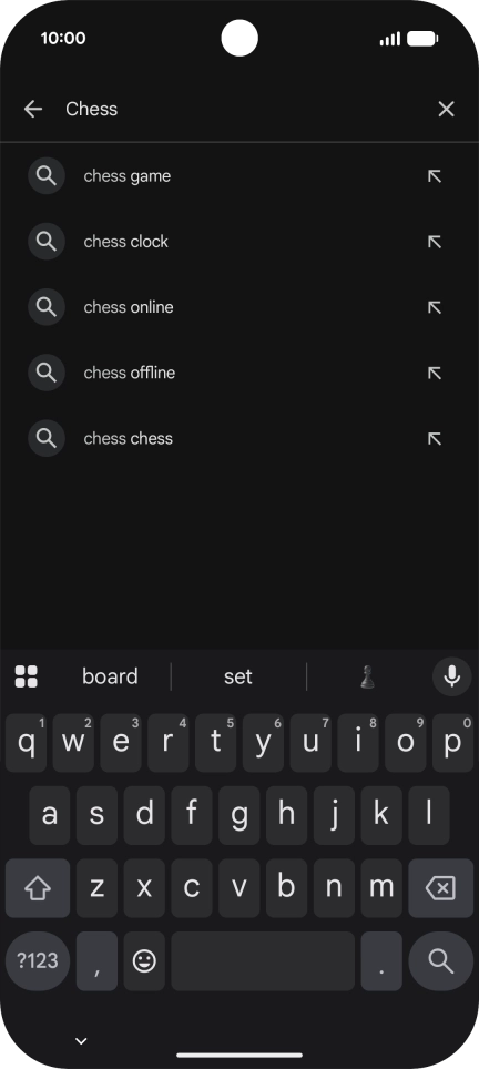 Key in the name or subject of the required app and press the search icon.