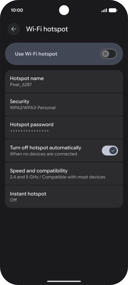 Press Hotspot name.