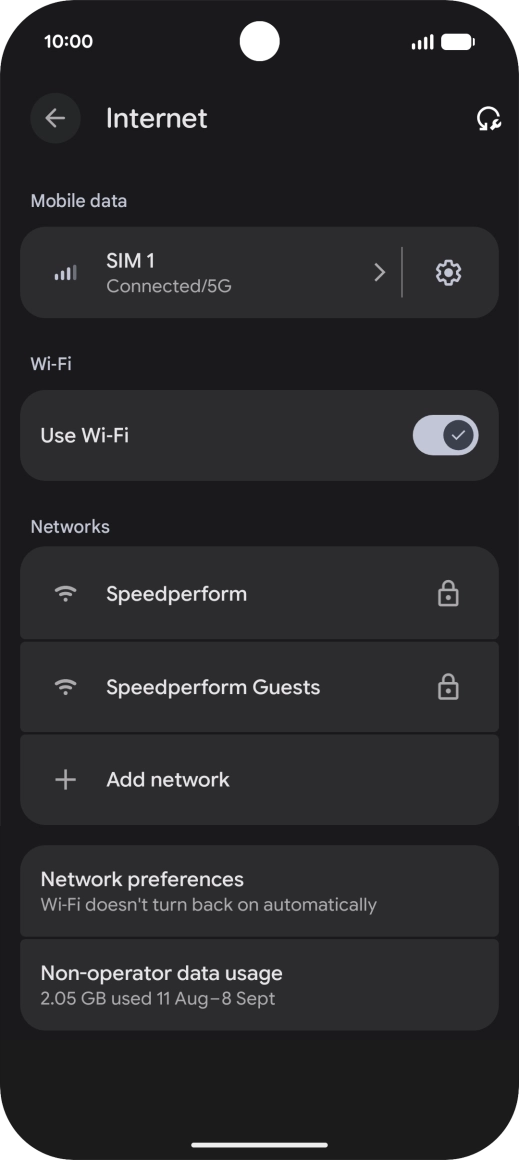 Press the required Wi-Fi network.