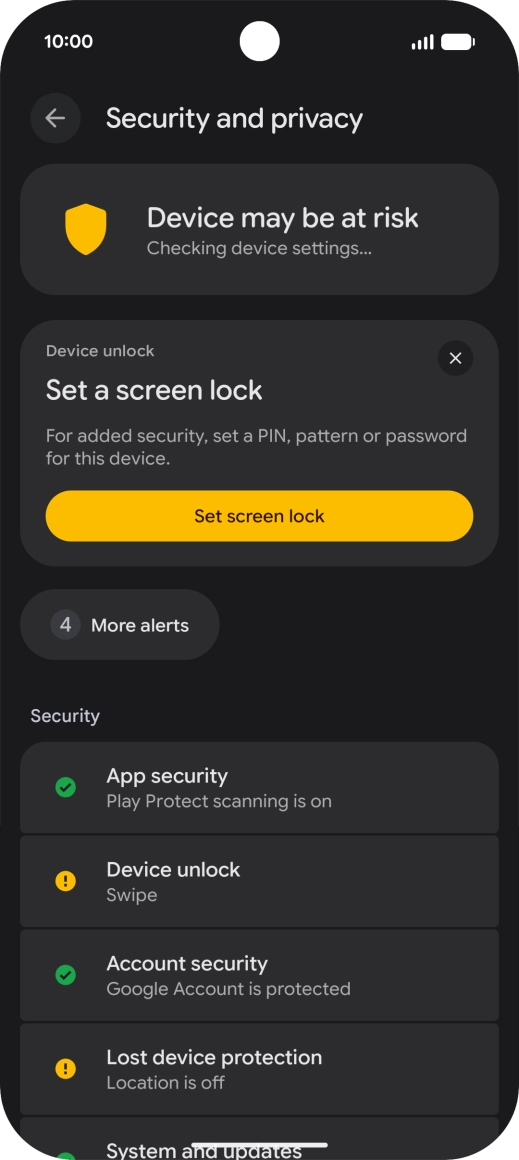 Press Device unlock.