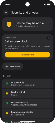 Press Device unlock.