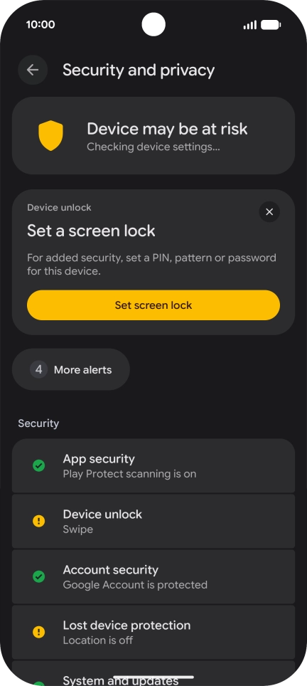 Press Device unlock.