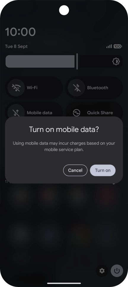 If you turn on the function, press Turn on.