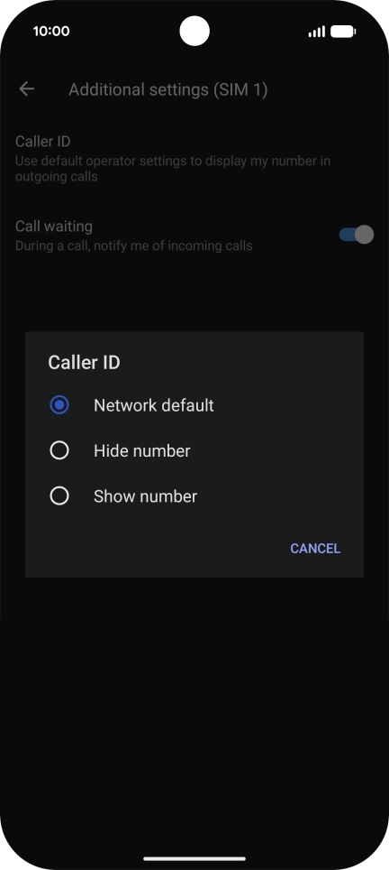 Press Show number to turn on caller identification.