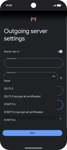 Press SSL/TLS.