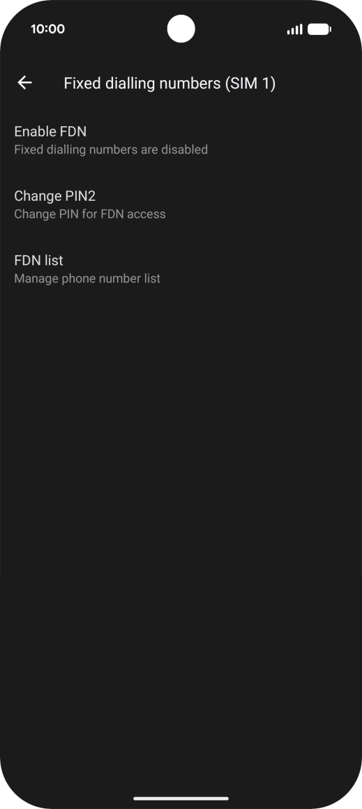 Press Enable FDN.