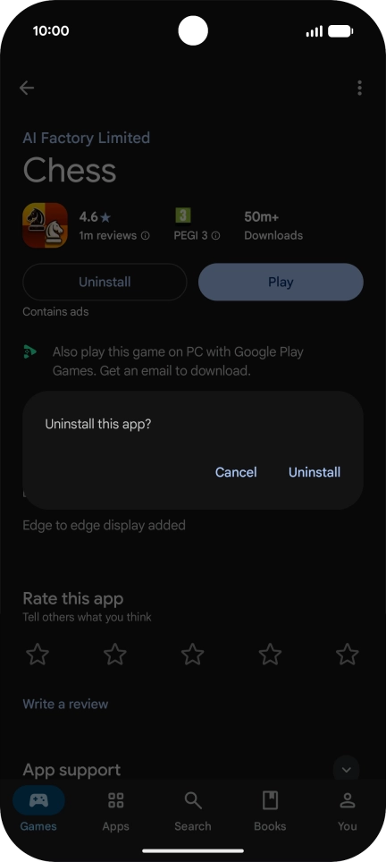 Press Uninstall.