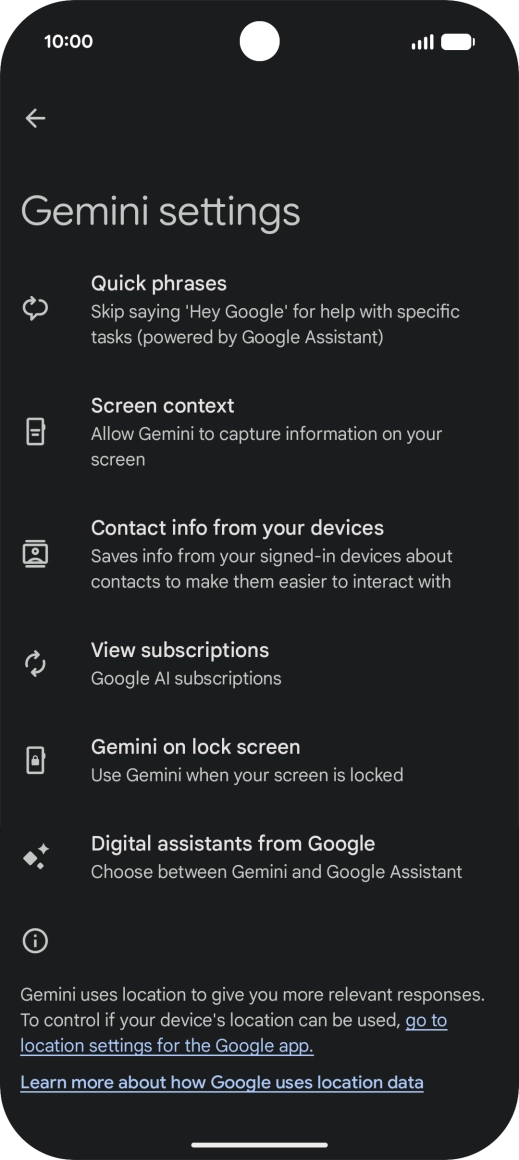 Follow the instructions on the screen to select the required settings.