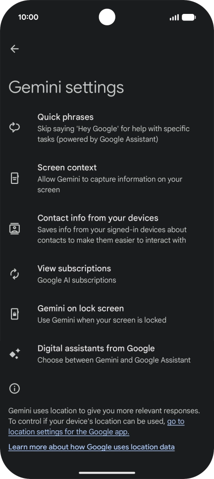 Follow the instructions on the screen to select the required settings.