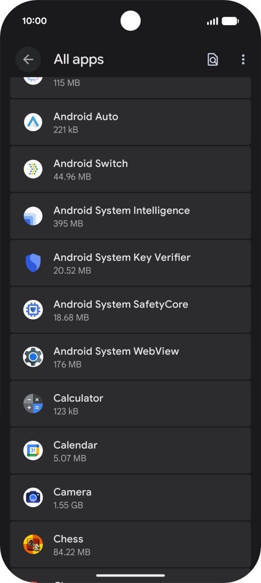 Press the required app.