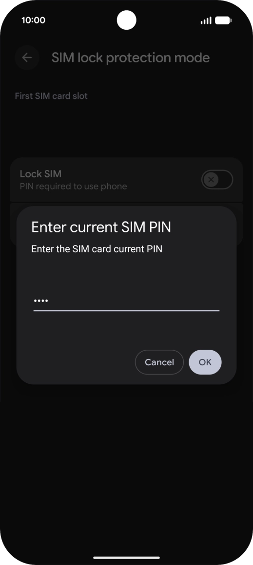 Key in your PIN and press OK. The default PIN is 1111.