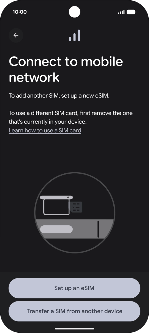 Press Set up an eSIM.