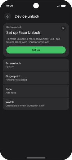 Press Screen lock and key in the additional phone lock code you created earlier.