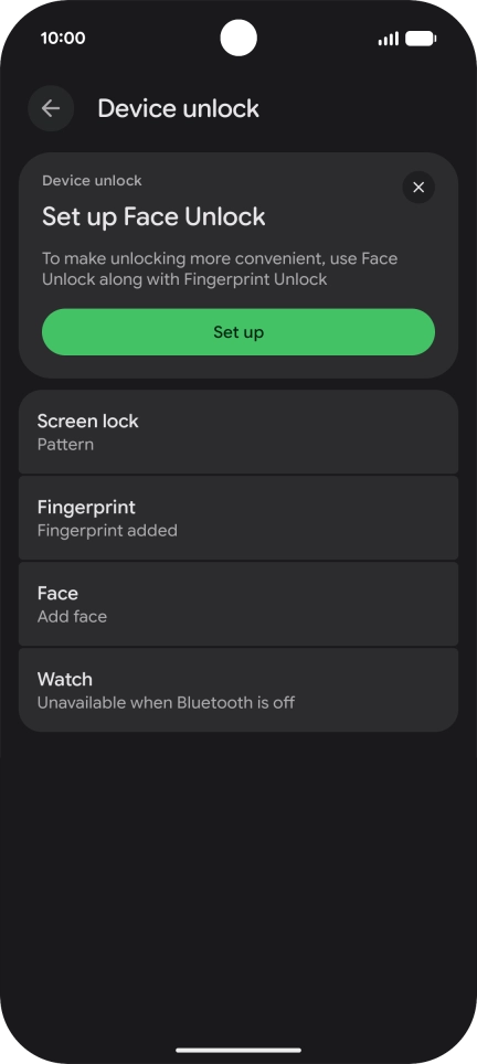 Press Screen lock and key in the additional phone lock code you created earlier.