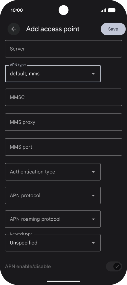 Press the drop down list next to 