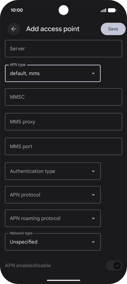 Press the drop down list next to 