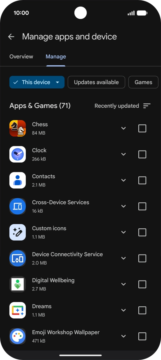 Press the required app.