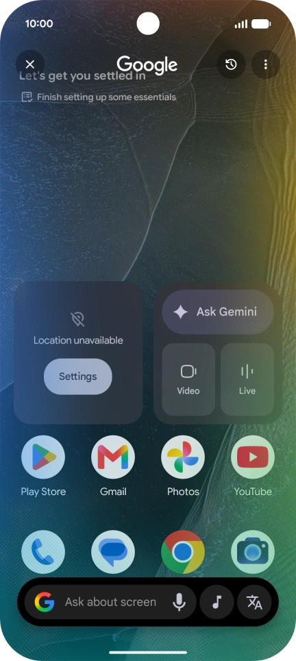 Press the music icon to start searching.