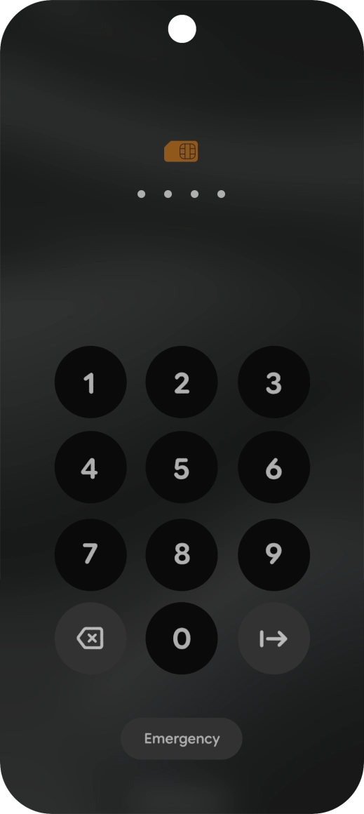 If you're asked to key in your PIN, do so and press arrow right. The default PIN is 1111.