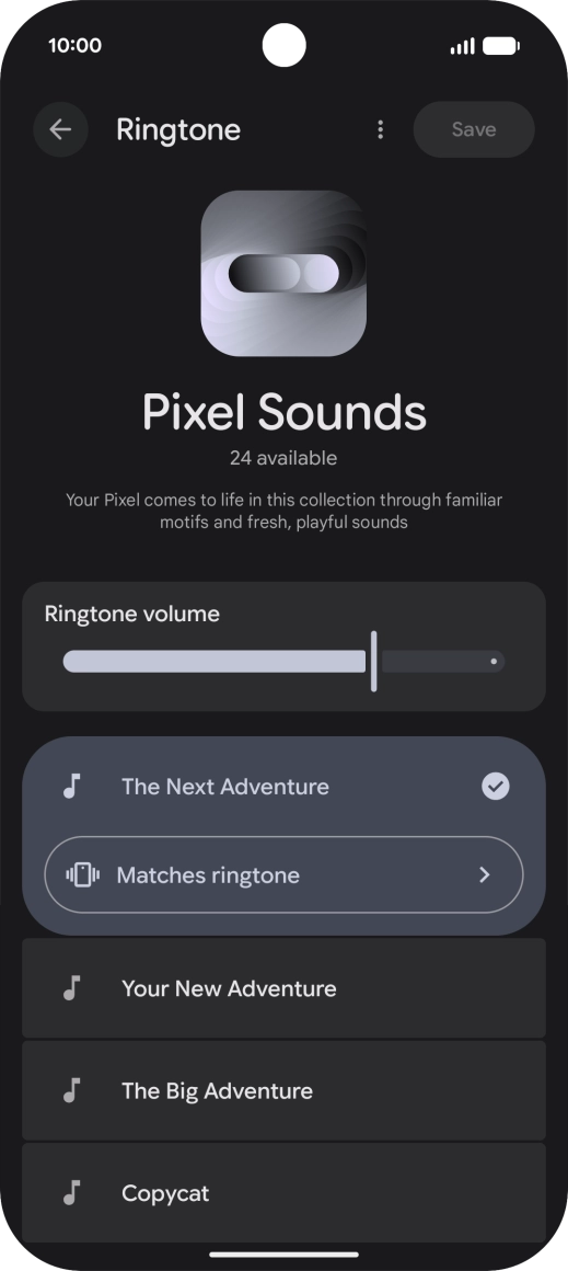 Press the required ring tones to hear them.