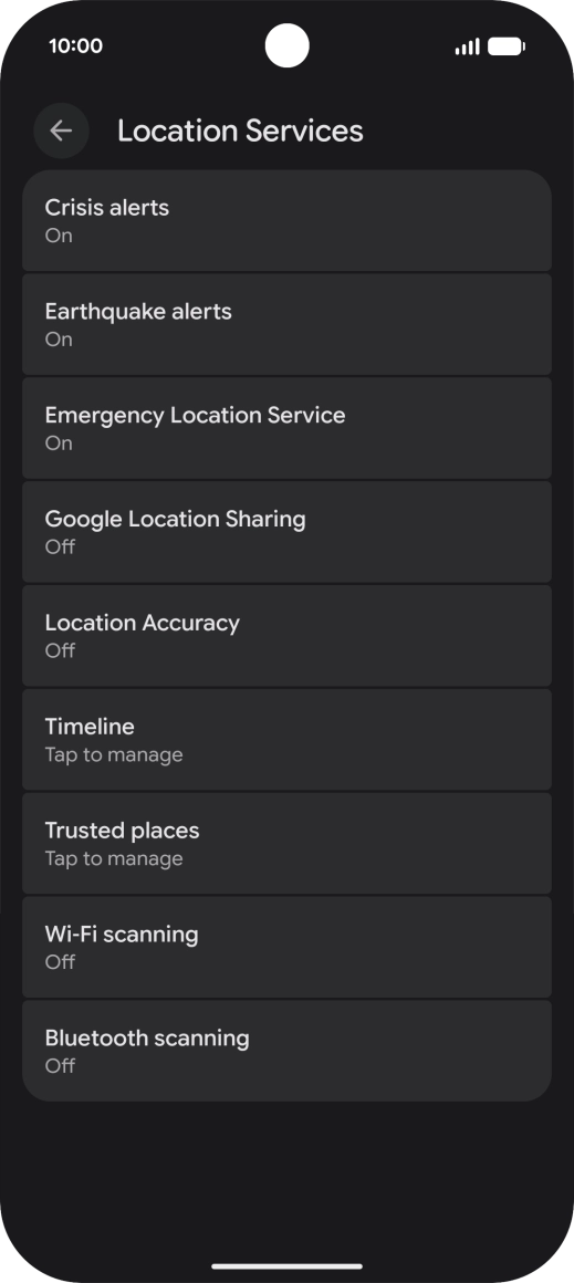 Press Location Accuracy.