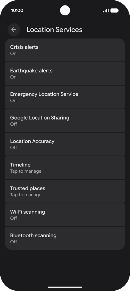 Press Location Accuracy.
