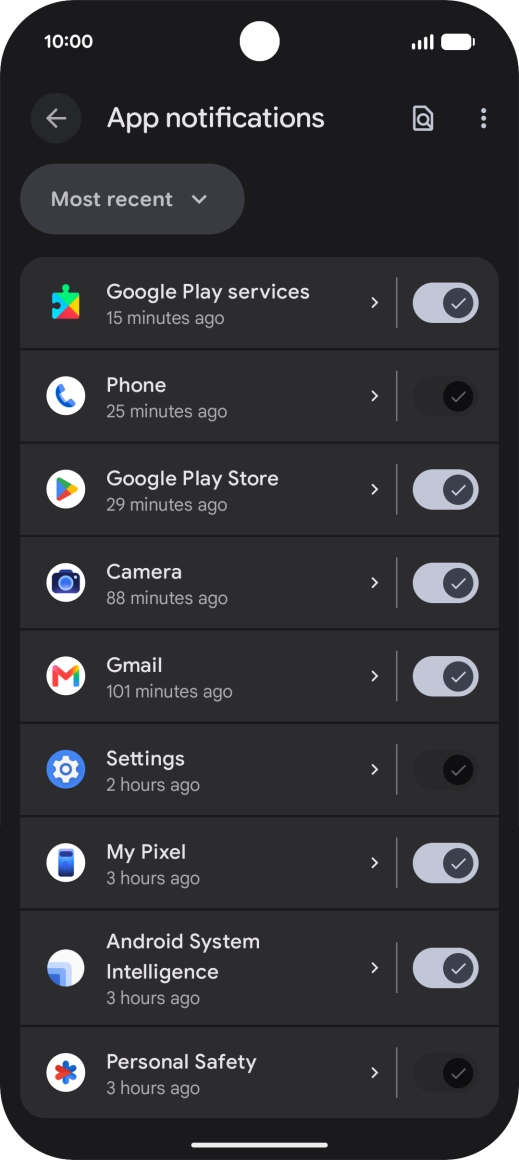 Press the drop down list.