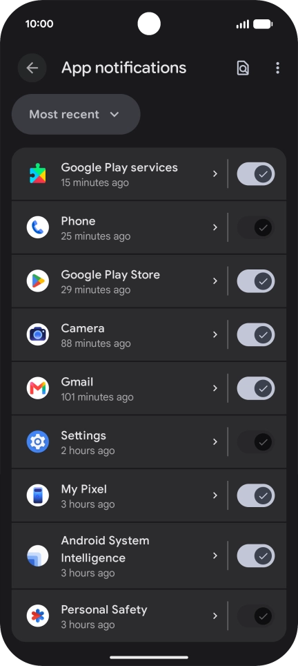 Press the drop down list.