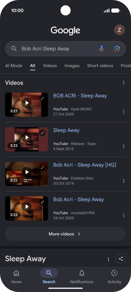 Follow the instructions on the screen to use the search results.