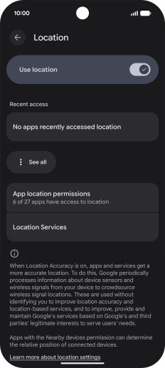Press App location permissions.