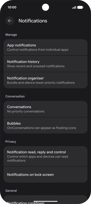 Press App notifications.