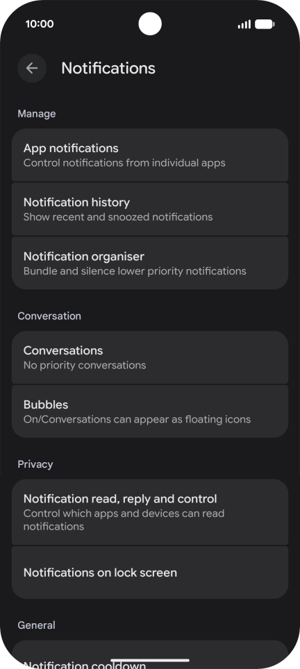Press App notifications.