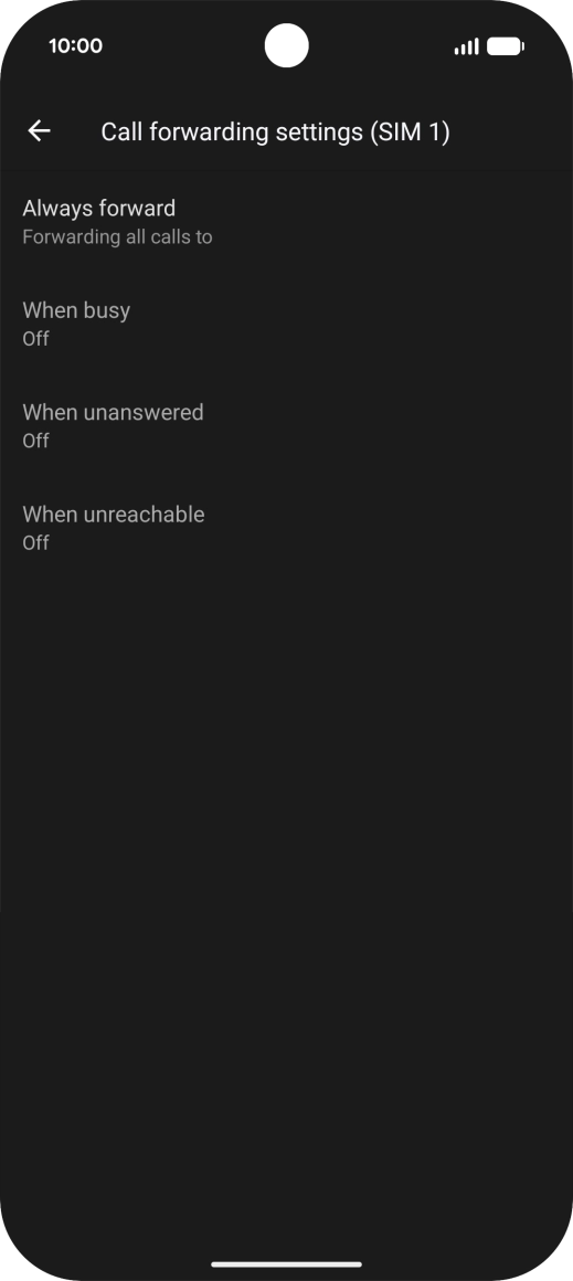 Press the required divert type.