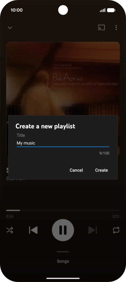 Key in a name for the playlist and press Create.