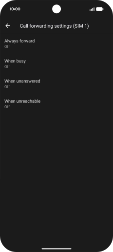 Press the required divert type.