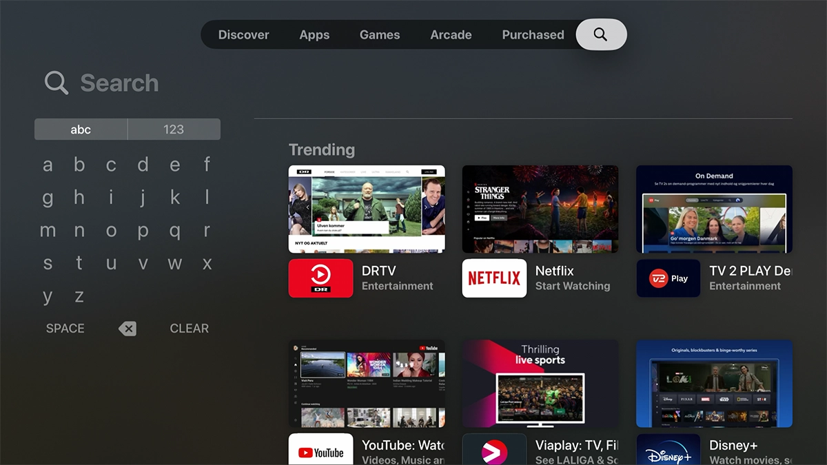 Key in the name or subject of the required app.