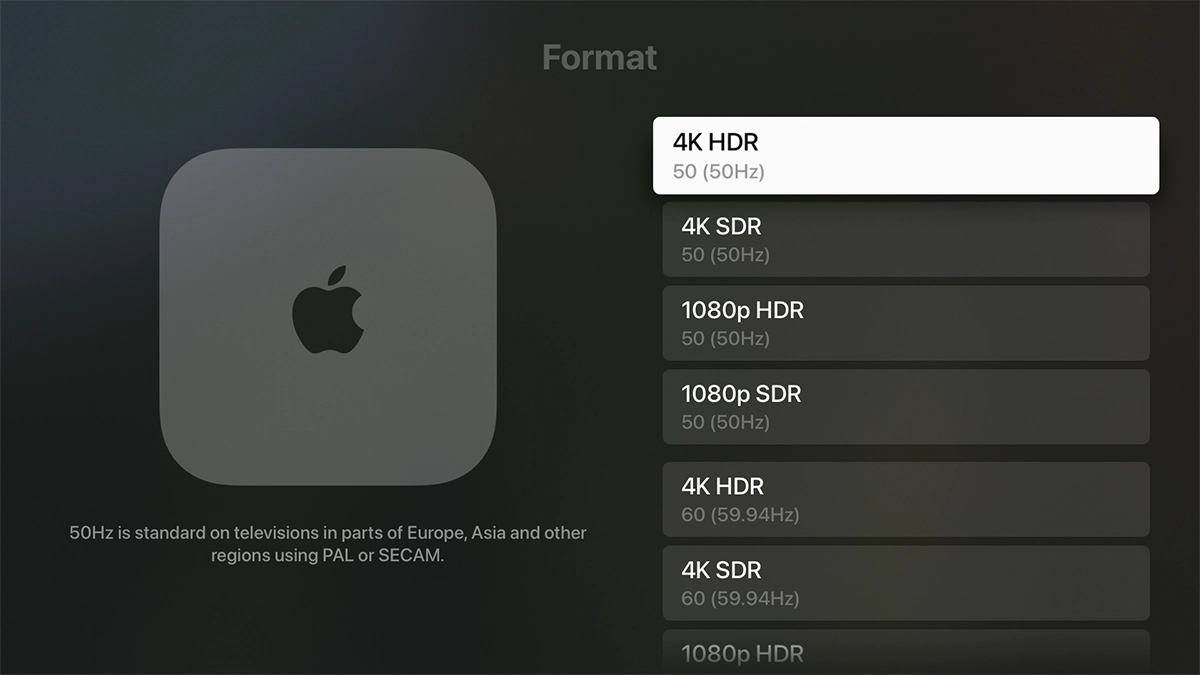 Highlight the required setting.