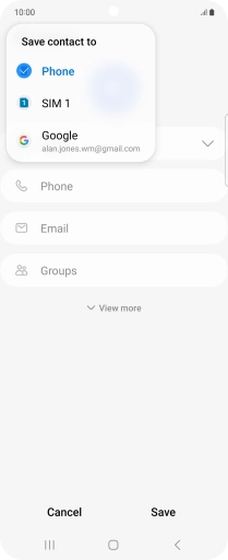 Press the required Google account.