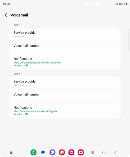 Press Voicemail number.