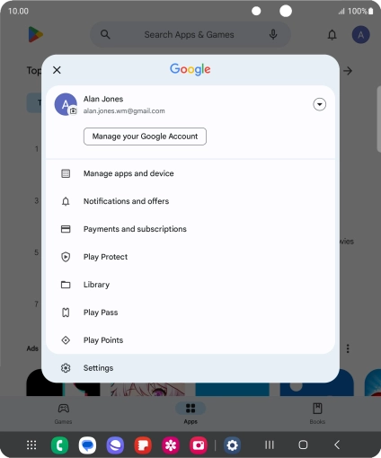 Press Manage apps and device.