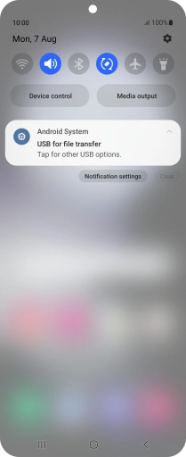 Press Tap for other USB options..
