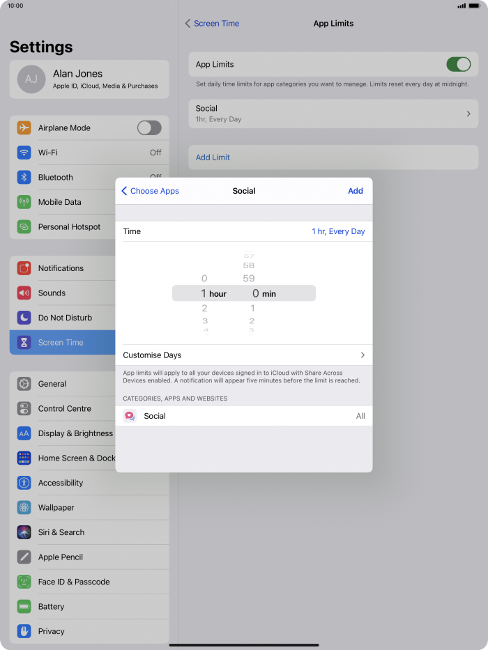 Choose Screen Time settings - Apple iPad Pro 12.9 (2020) - Optus