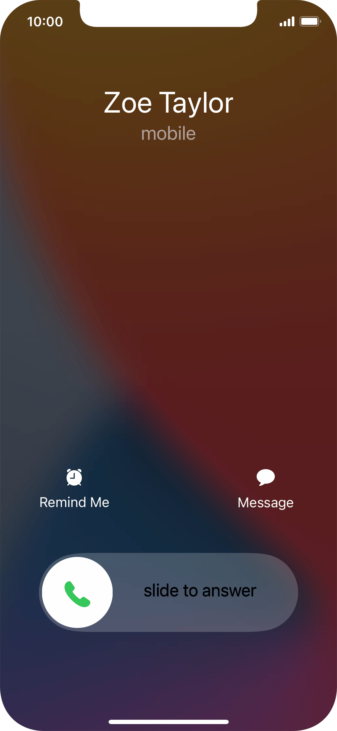 iphone incoming call screen