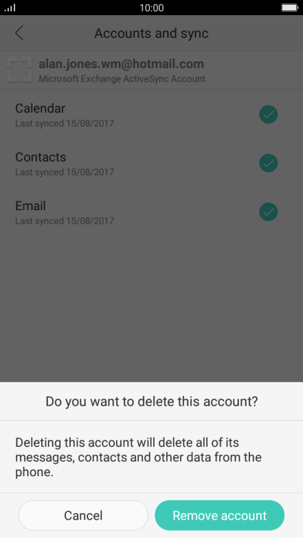 Delete email account - OPPO F1s - Optus