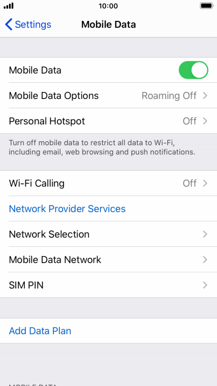 Turn mobile data on or off - Apple iPhone SE (2020) - Optus