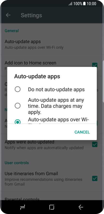 Turn automatic update of apps on or off - Samsung Galaxy S8 - Optus