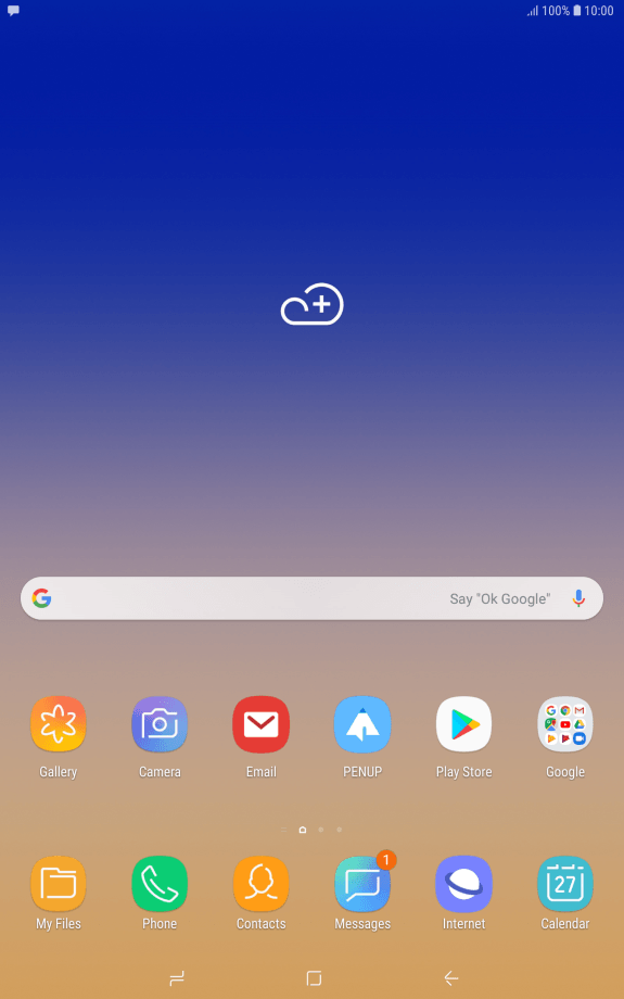 List of screen icons - Sams ung Galaxy Tab S4 - Optus